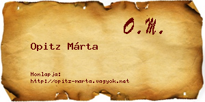 Opitz Márta névjegykártya